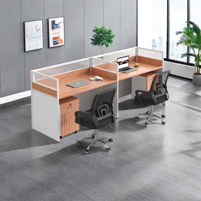 Sydonia Rectangle 2 Person Partition Desk with Cable Management