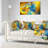 Gold and Blue Psychedelic Pattern - Abstract Printed Pillow