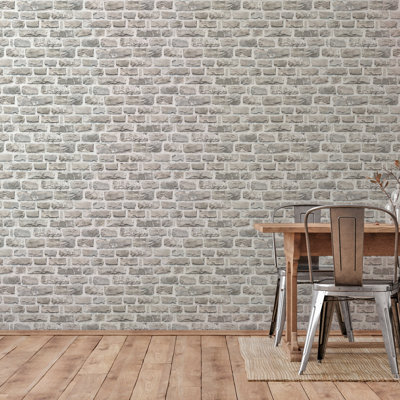 Bricks and More Collection Stone Brick Wallpaper Roll