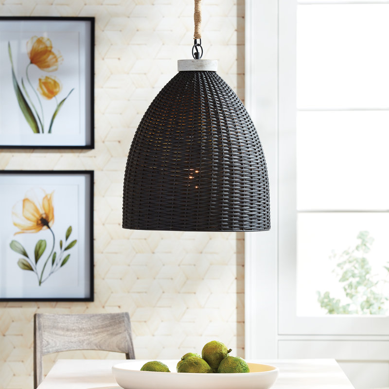 1 - Light Pendant, 92" H x 18" W x 18" D, Blackwash