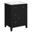 Meuble-lavabo de 61 cm avec lavabo en céramique, style campagne française, tiroirs, tablette réglable pour flacons de shampoing, charnières, intérieur