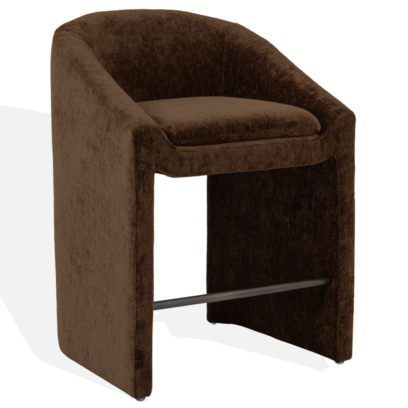 Kagan Chenille Counter Stool, Counter Stool (26.8" Seat Height), Brown