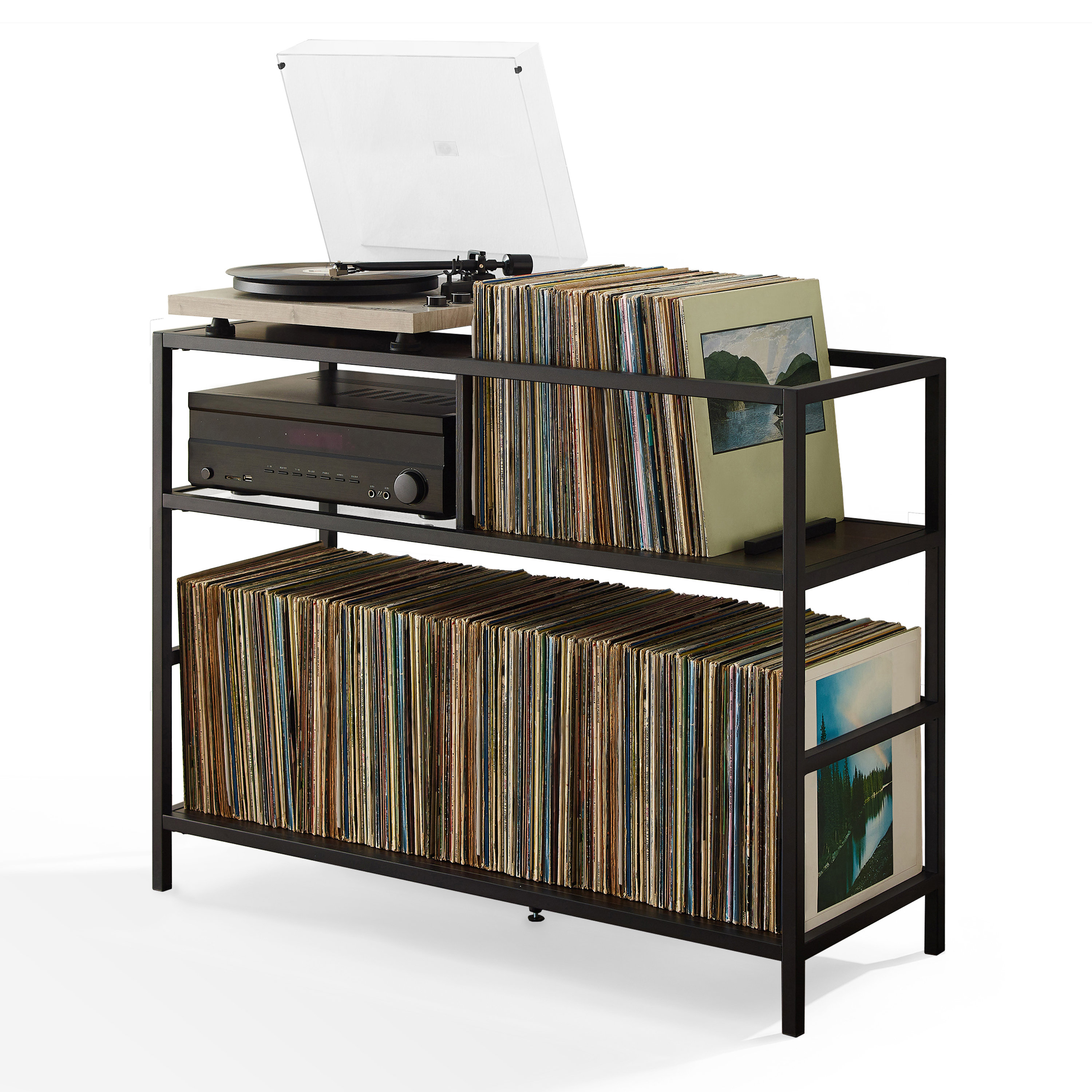 17 Stories Record Storage Console Media Shelve & Reviews | Wayfair