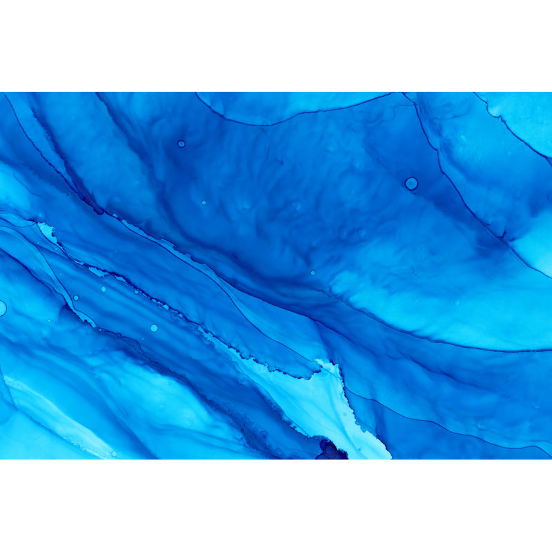 Sky Blue Alcohol Ink Background - Wrapped Canvas Print, 30cm H x 46cm W x 3.8cm D