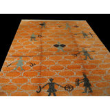 Vintage Figurative Swedish Scandinavian Mid Century Modern Shag Rya Rug
