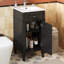 Meuble-lavabo de salle de bain avec lavabo en céramique, ensemble de meuble-lavabo simple autoportant avec porte à fermeture douce, tablette réglable, style français, pieds pleins-130545048-130545049