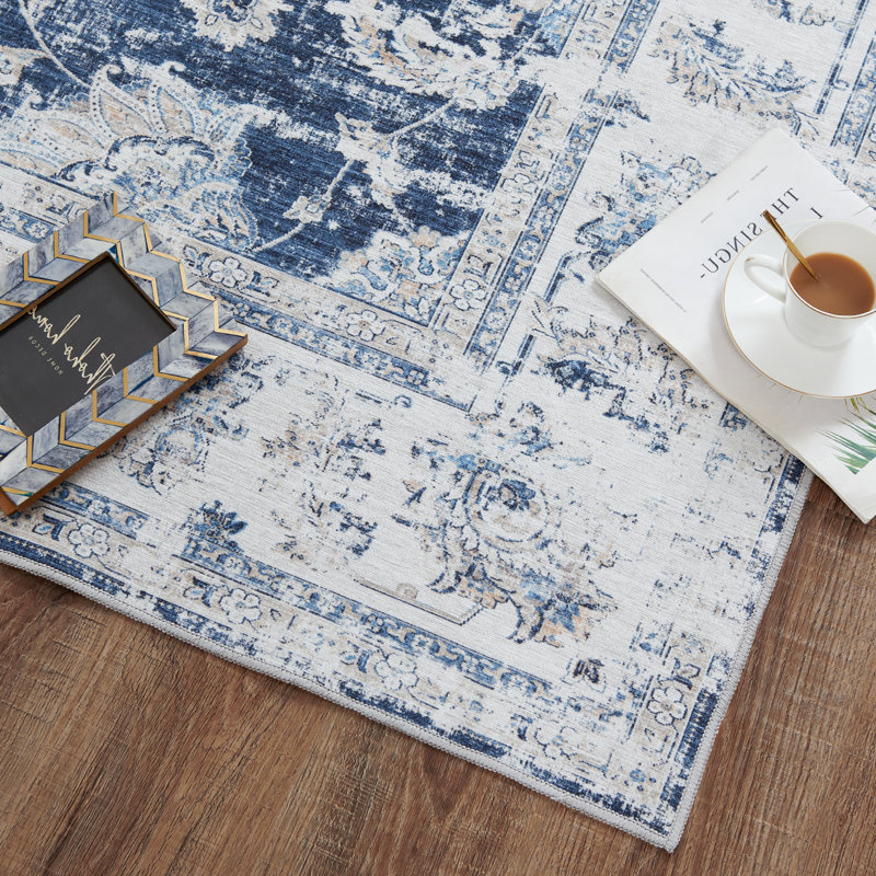Rgfairy Chenille Mashine Washable Oriental Indoor Arae Rug with Non-Slip Backing for Bedroom Living Room , Rectangle 9' x 12'