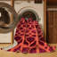 Tapis rose à motif treillis lavable à la machine-1685393425
