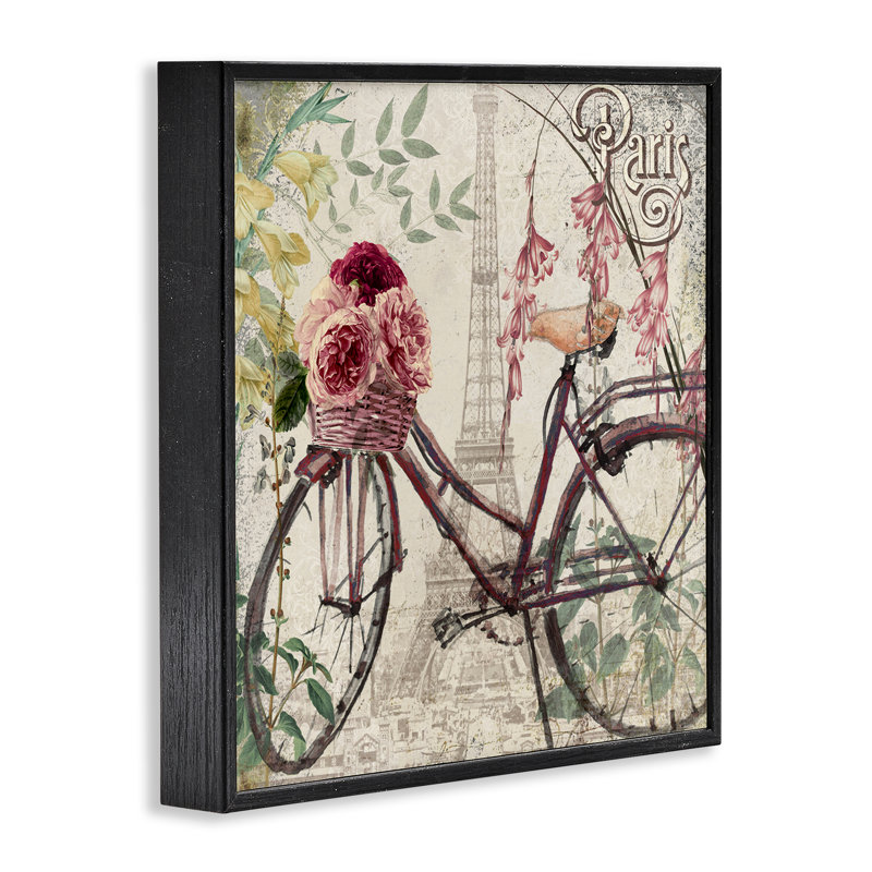 Giclée encadrée rétro, Paris, par Sophie 6, Giclée encadrée noir minuit, H 24 po x l 24 po