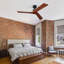 Tourbillon de 52 po Ventilateur de plafond d'intérieur en bois massif brun noir sans lumière