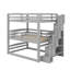 Lit superposé triple double avec escalier de rangement-421142539