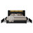 Shila 45.3" Platform Bed Frame with 4 Metal Drawers Storage, LED Bookcase Headboard & 2 Side Shelves, King Size, Black-1128658720-1128658725