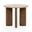 Table de bout ronde en travertin Idella