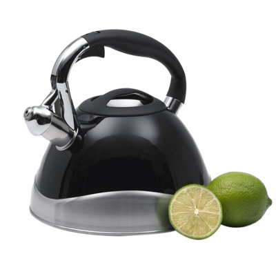 Creative Home 3.1 Qt. Stainless Steel Stovetop Whistling Kettle with Aluminum Capsulated Bottom for Even Heat Distribution