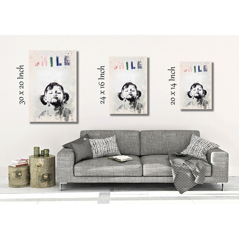 Banksy - Wrapped Canvas Painting, 60cm H x 40cm W