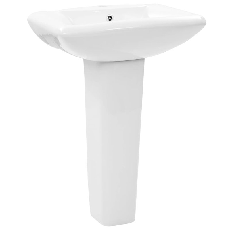Belfry Bathroom Hambly 50mm L x 50mm W Ceramic Rectangular Sink with Overflow