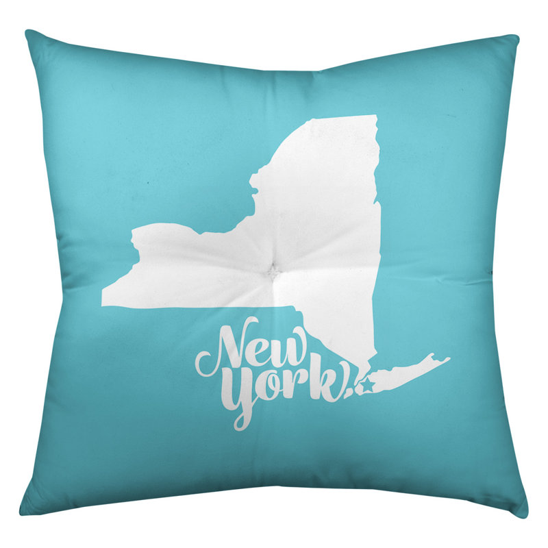 Coussin de sol touffeté nevada, 30 po x 30 po, Bleu sarcelle, New York