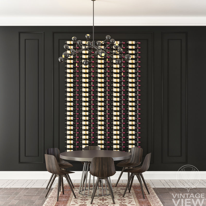 Chriopher 63 Bottle Wall Mounted Wine Bottle Rack Kit, Matte Black