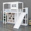 Lit mezzanine avec garde-robe, tablettes de rangement