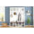 Farmhouse Wooden Hall Tree with 6 Hooks, Walnut Storage Bench with Adjustable Shelves, 4-in-1 Entryway Shoe Cabinet with Cubbies-1347543241
