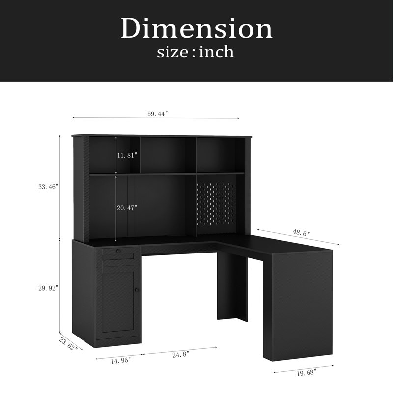 L Shaped Desk With Charger,Computer Desk With Drawers,Bookshelf,Modern Corner Desk,Home Office Desk,L-Shaped Study Table Writing Desk,Carbon Fiber Gaming Computer Desk With Storage