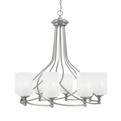 Lustre 8 lumières Sadea illustré avec verre de 4 po