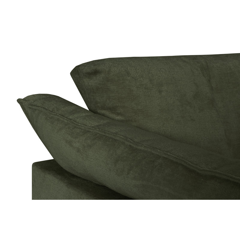 Alazae 3 Seater Chenille Sofa, Green