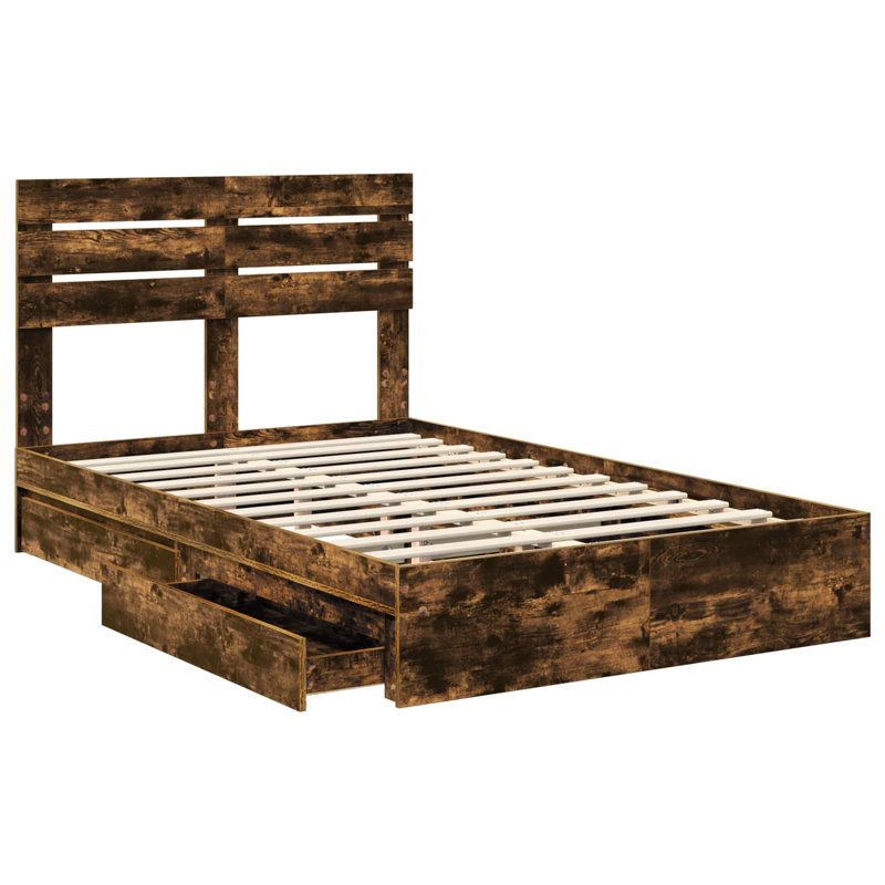 Bed, Double (4'6), Smoked Oak