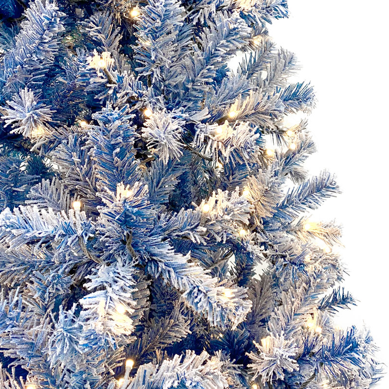Sapin de Noël artificiel à charnière enneigé 6 pi avec 750 branches, sapin de Noël avec base stable