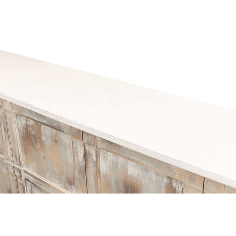 Boxholm 112'' W Solid Wood Sideboard, White/White