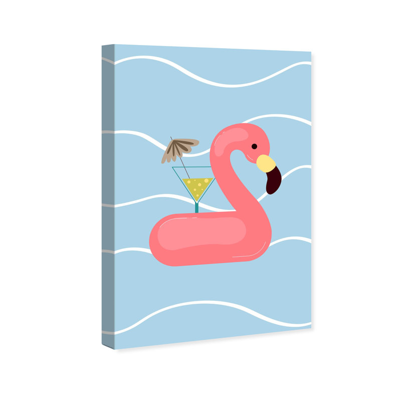 Flamant rose, impression sur toile tendue, H 24 po x l 16 po x P 0,75 po