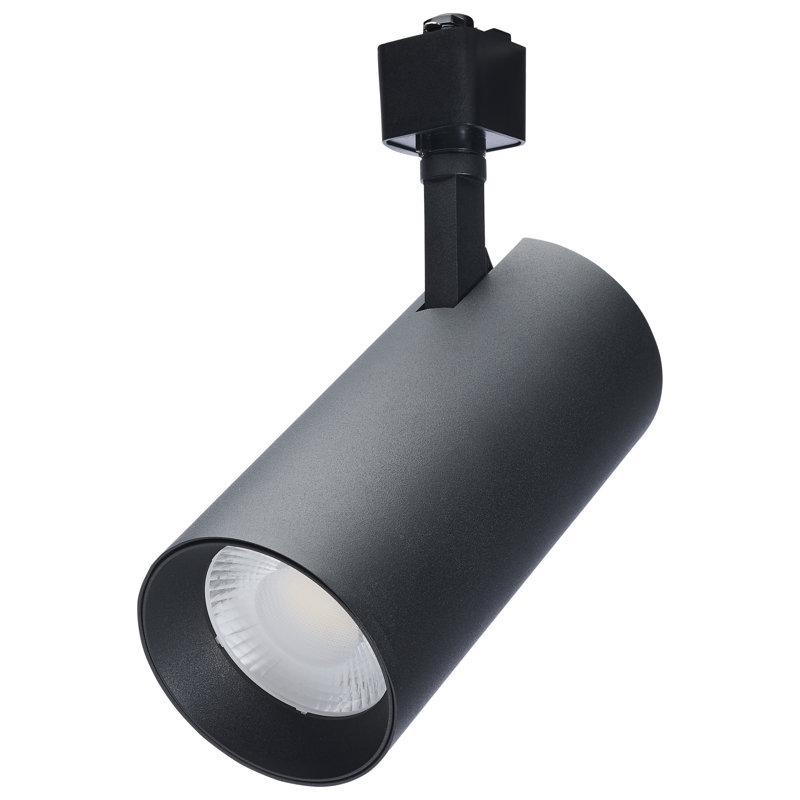 Tête de rail à DEL 30 watts avec faisceau de 36 degrés et 5 degrés au choix, Noir mat