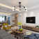 5-Light 34" 5 Arm Interlocking Arms Semi Flush Ceiling Light Pull Cord Lamp