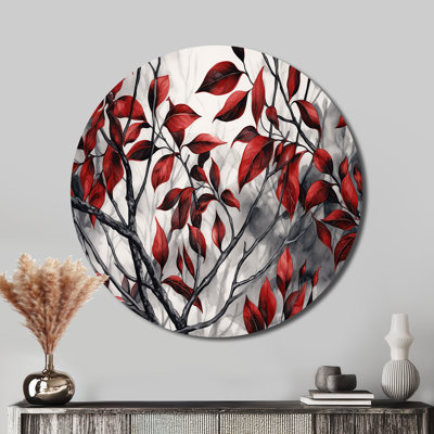 Marna - art floral rond en métal
