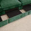 Canapé modulaire en L à 3 places, canapé 3 places avec 1 repose-pieds mobile, siège en T, confortable, large et profond, vert chenille-510121919