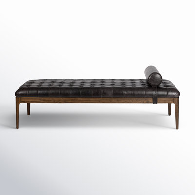 Moody Genuine Leather Upholstered Bench