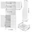 Garde-manger Boncho H 64,2 po avec tablette à micro-ondes, armoires et 4 tiroirs, blanc