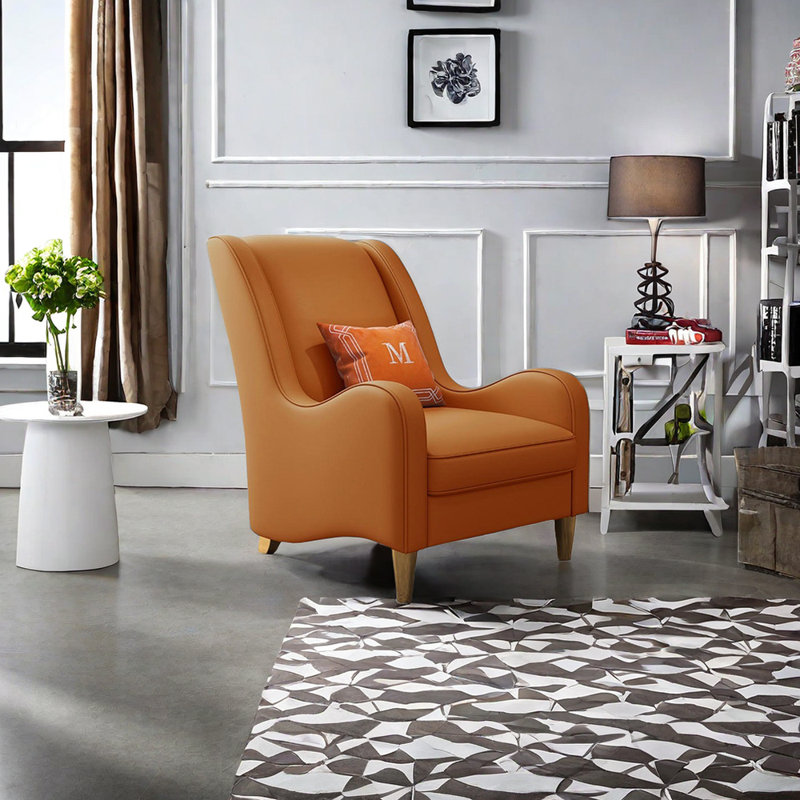 Hollianne Faux Leather Recliner, Orange