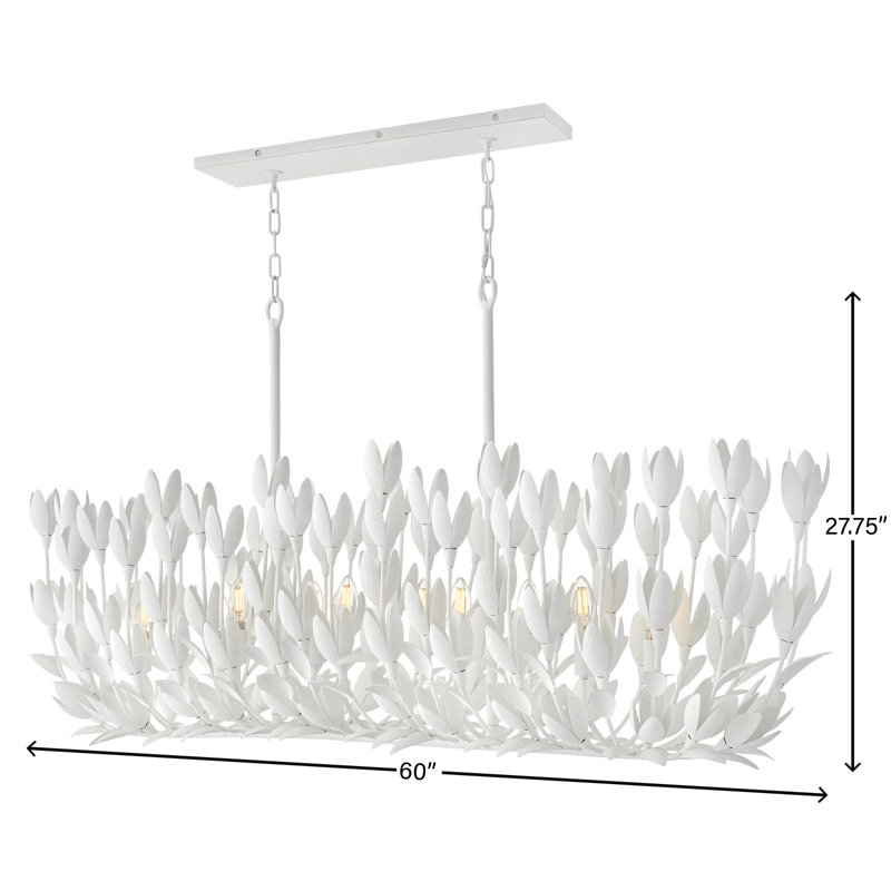 Hinkley Flora Linear Chandelier, Textured Plaster