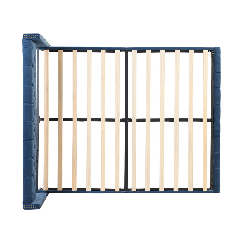Doiron Upholstered Bed, European Kingsize (160 x 200cm), Blue