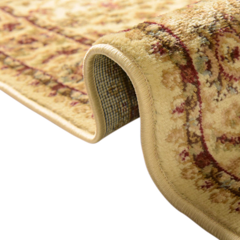 Niles Oriental Area Rug, Oval 5'3" x 8', Cream