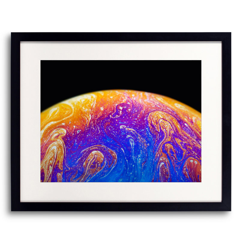Soap Bubble Close Up by Philippe Monthoux, Black Framed Paper, 16" H x 20" W