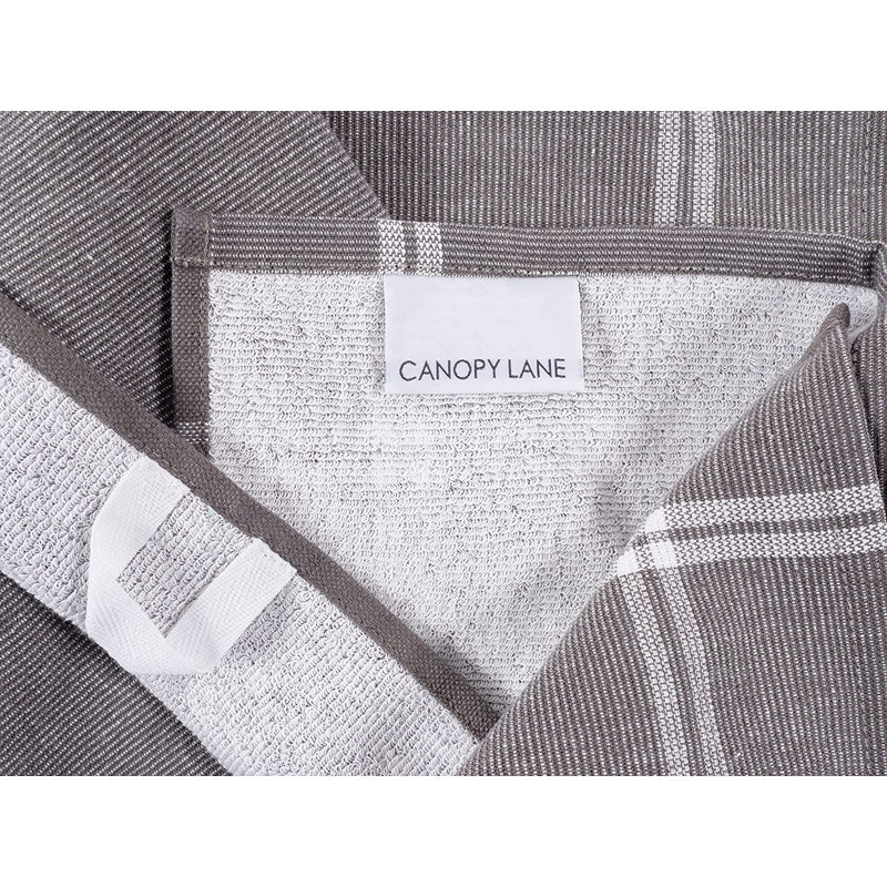 Turkish Yarn Dyed Terry Towels Set, Gray