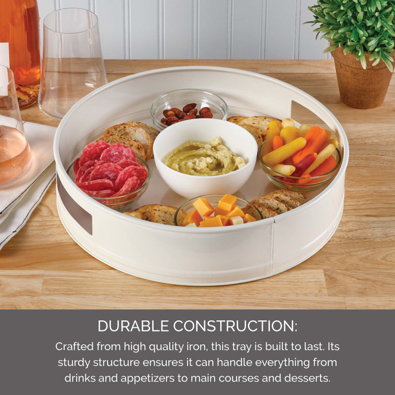 Towle Living 12.5-In White Round Tray