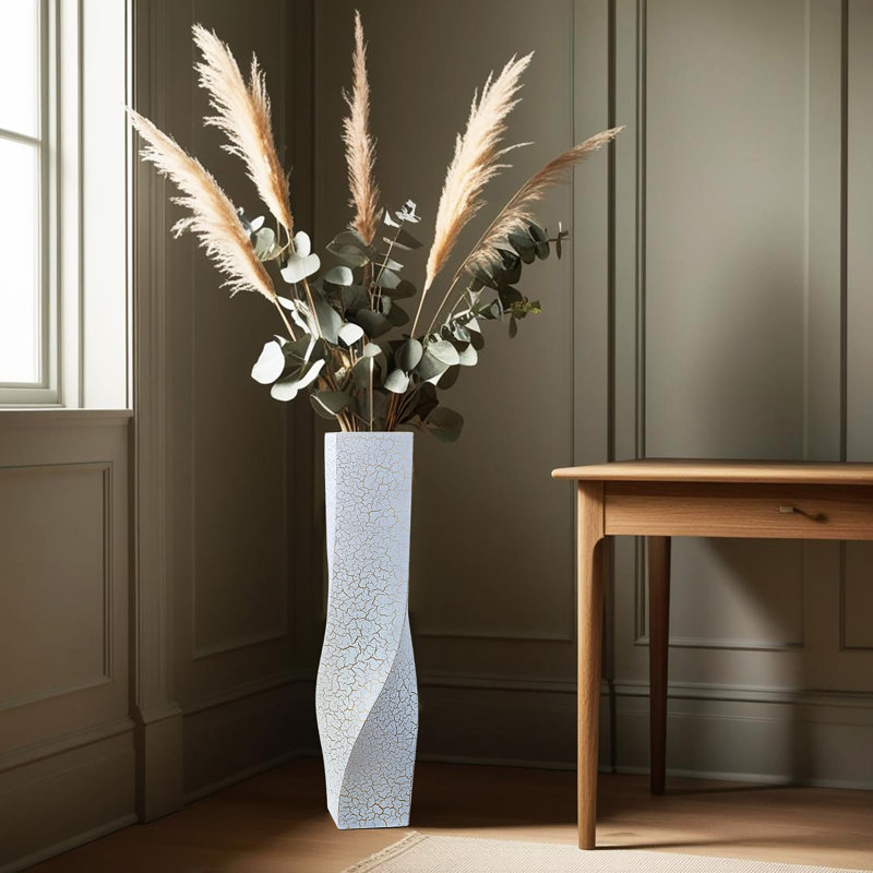  Vase de plancher torsadé géométrique, 27.6"