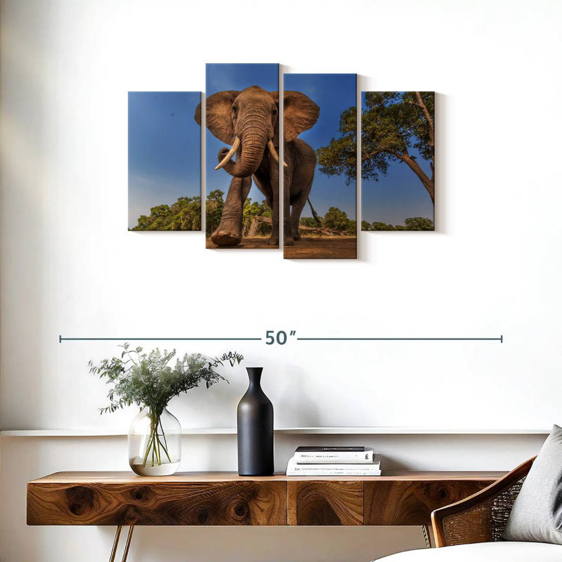 Playful African Elephant, 54" H x 84" W