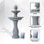 Fontaine de jardin à énergie solaire à deux niveaux de 3,7 pi avec pompe d'arrêt automatique - blanc-440856735