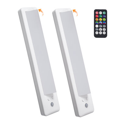 Éclairage sous-armoire de 12 po avec lumière rotative sans fil rechargeable RVB avec télécommande