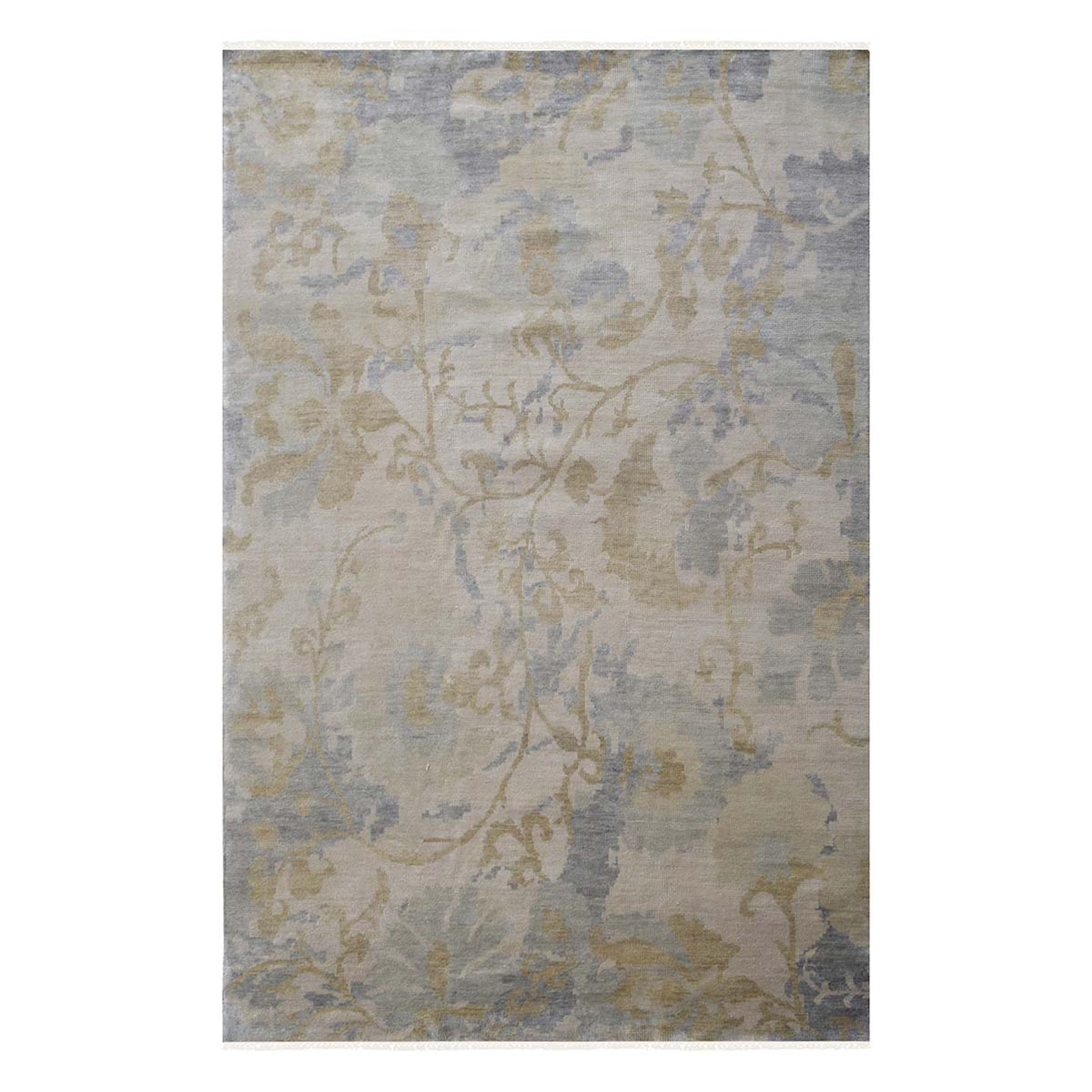 Bokara Rug Co., Inc. High-Quality Hand-Knotted Ivory/Gray/Yellow Area ...