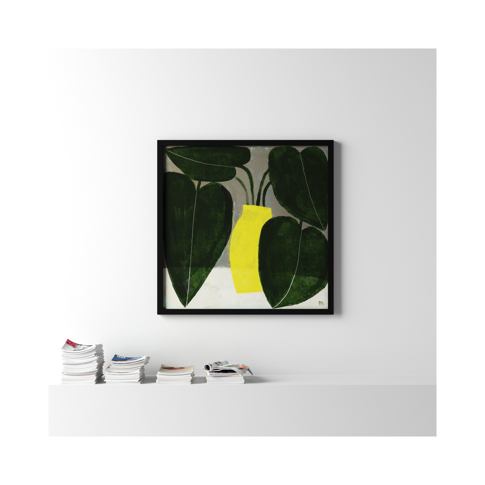 Plant #7 by StudioM, Black, 44" H x 44" W x 1.25" D